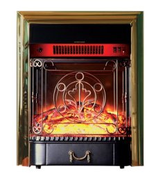 Каминокомплект Interflame Экстер средний дуб угловой с очагом Majestic FX M Brass
